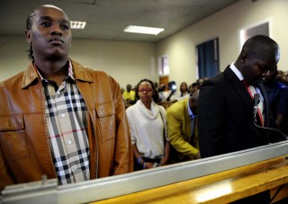 Molemo "Jub Jub" Maarohanye (links) en Themba Tshabalala toe hulle aan moord skuldig bevind is. Foto: Werner Beukes/SAPA
