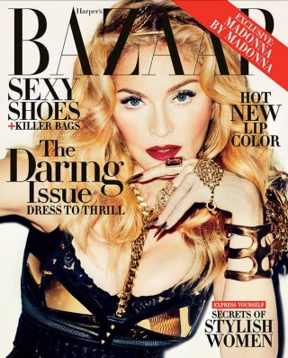 Madonna op die voorblad van Harper's Bazaar. Foto: Facebook