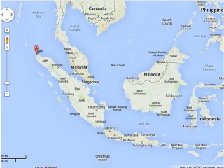 Die dorpie Gampong Pande, in die heel noordelike gedeelte van Indonesië. Bron: Google Maps