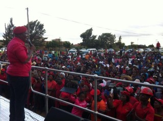 Julius Malema spreek 'n skare toe in Polokwane Foto: @econfreedomZA, Twitter