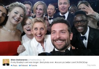 Ellen DeGeneres se selfie saam met 'n paar van die rolprentsterre