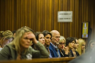 Familie en vriende van Oscar Pistorius tydens die hofverrigtinge op 13 Maart 2014 Foto: Alet Pretorius/Media24/Pool (SAPA)