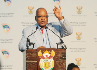 President Jacob Zuma tydens die Youth Indaba by Birchwood. Foto: GCIS