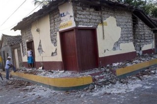 Beskadigde huis in Nicaragua