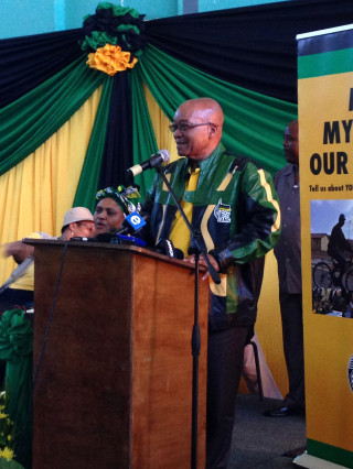 Pres. Jacob Zuma tydens 'n verkiesingsveldtog in Kimberley Foto: SAPA