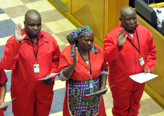 EFF-LP's tydens hul inhuldiging Foto: GCIS