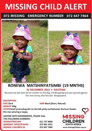 Ronewa Matshinyatsimbi missing children