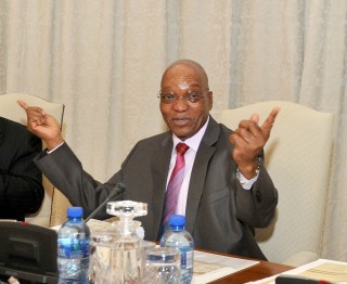 Pres. Jacob Zuma op 8 Oktober 2014 tydens 'n presidensiële komiteevergadering op 8 Oktober 2014 by die Uniegebou in Pretoria Foto: Elmond Jiyane, GCIS