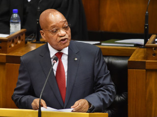 Pres. Jacob Zuma op 19 Februarie 2015 tydens die parlementêre debat oor sy staatsrede Foto; Siyasanga Mbambani, departement van kommunikasie 