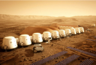 'n Kunstenaarsvoorstelling van die kolonie op Mars (Grafika: Mars One)