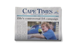 'n Cape Times-voorblad. 