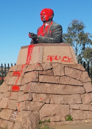 Die standbeeld van J.G. Strijdom in Krugersdorp. Foto: Verskaf