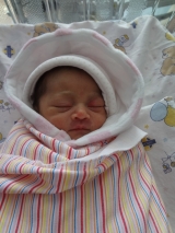 Alaia Adam-Shaik met haar geboorte op 11 Mei 2012. Foto: Netcare / Netcute