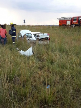 Die wit motor wat ook in die ongeluk betrokke was (Foto aan Maroela Media verskaf)