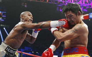 Floyd "Money" Mayweather (links) en Manny "Pacman" Pacquiao Foto: The Telegraph