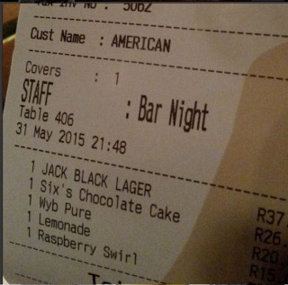 'n Strokie van die Six Cocktail-kroeg in Melville, Johannesburg wat Katherine Chappell op sosiale media geplaas het. Foto: Instagram