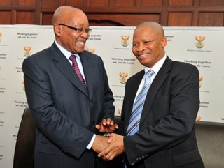 Pres. Zuma en hoofregter Mogoeng. Foto: Flickr/GovernmentZA