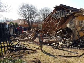 'n Gedeelte van die huis is heeltemal verwoes. Foto: ER24