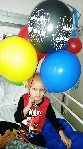 Jordan met sy vierde verjaardag verlede jaar in die hospitaal. Foto: Verskaf