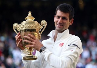 Novak Djokovic wen Wimbledon 2015 Foto: @BBCSport op Twitter.