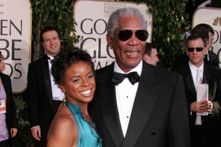 Morgan Freeman en sy kleinkind, E'dena Hines Foto: Preens