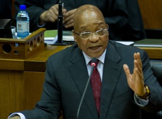 Pres. Zuma in die Nasionale Vergadering. Foto: GCIS