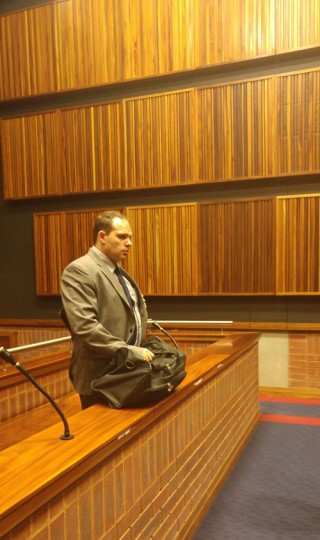 Dawie de Villiers in die hof. Foto: ANA