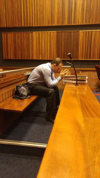 Dawie de Villiers in die hof. Foto: ANA