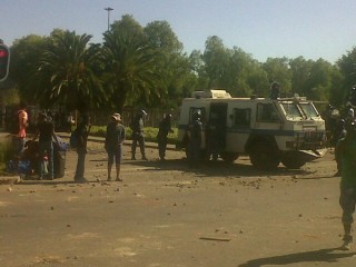 Die situasie by die NWU se Mafikeng-kampus. Foto:  @seahludis/Twitter