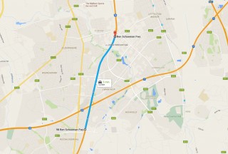 Die blou gedeelte op die snelweg is waar Johan moontlik sou geloop het. Foto: Google Maps