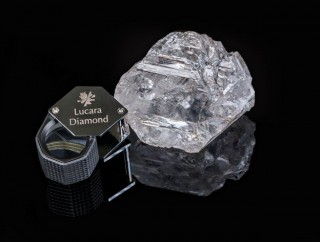 Lesedi la Rona, die 1 111 karaat diamant wat in November 2015 in Botswana ontdek is Foto: Lucara Diamond-korporasie 