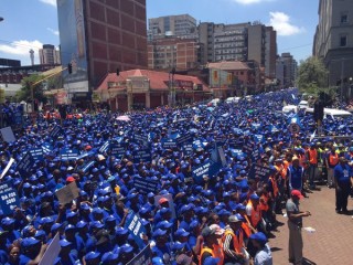 Die DA se optog in Johannesburg in Januarie 2016. Foto: Twitter via @Our_DA