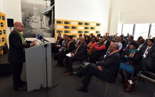 President Jacob Zuma spreek die Suid-Afrikaanse afvaardiging toe by WEF in Davos, Switserland (21/01/2016) Foto: Elmond Jiyane, GCIS