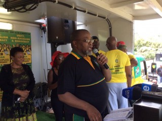 Gwede Manatshe tydens die ANC se optog teen rassisme op 19 Februarie 2016 in Pretoria se middestad Foto: @MyANC_, Twitter