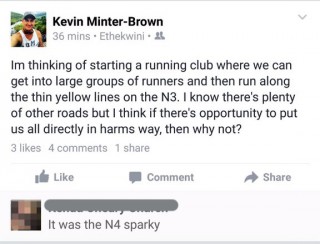 Kevin Minter-Brown se plasing wat intussen verwyder is.