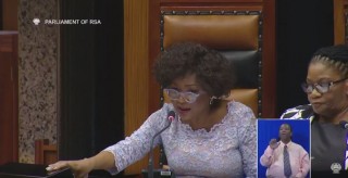Baleka Mbete, speaker van die parlement (Staatsrede 2016) (Skermskoot uit die regstreekse uitsending)