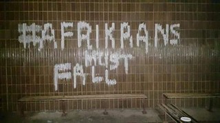 Graffiti op 'n muur by die Universiteit van Pretoria. Foto: Twitter via @_Dakie