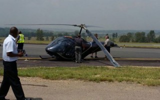 Die helikopter wat op 11 Maart 2016 by Lanseria Internasionale Lughawe neergestort het. Foto: Social Media Group via EWN