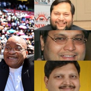 Pres. Zuma (foto: Flickr/GovernmentZA- en die drie Gupta-broers (foto's: who's Who).