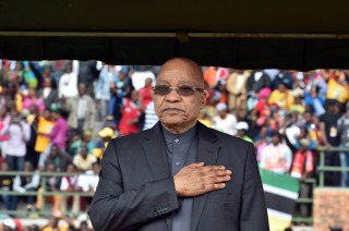Pres. Zuma tydens gister se Vryheidsdagvieringe in Giyani. Foto: Elmond Jiyane