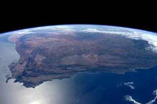 Suid-Afrika - soos gesien uit die internasionale ruimtestasie (Foto: ruimtevaarder Tim Peake)