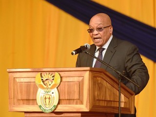 President Jacob Zuma op 20 Mei 2016 tydens die Universiteit van Fort Hare in die Oos-Kaap se eeufeesvieringe Foto: Presidensie