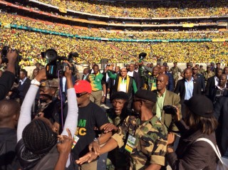 Zuma met sy aankoms by die FNB-stadion. Foto: ANC/Twitter