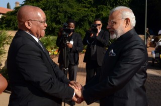 President Jacob Zuma en eerste minister Narendra Damodardas Modi van Indië by die Uniegebou in Pretoria (8 Julie 2016) Foto: Elmond Jiyane, GCIS