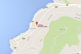 Die ou perseel van Hoërskool Tafelberg Remediërend in Seepunt, Kaapstad (Bron: Google Maps)