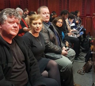 Foeta Krige, Suna Venter, Jacques Steenkamp en Krivani Pillay Dinsdag (26 Julie 2016) in die arbeidshof in Johannesburg. Foto: Facebook