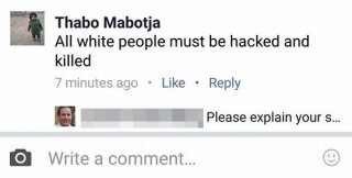 'n Skermskoot van Mabotja se Facebook-inskrywing.