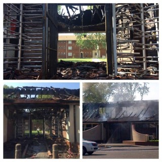 ŉ Koshuis is Maandag (26 Sept. 2016) op die UKZN se Pietermaritzburg-kampus aan die brand gesteek. Foto: Facebook via Jerm