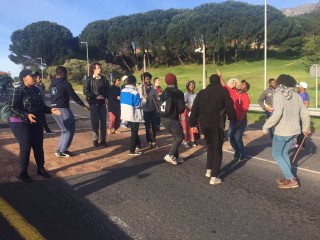 Studente betoog op die Universiteit Kaapstad-kampus. Foto: Twitter via @UCTMSA
