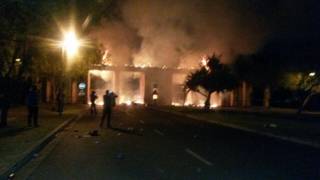 Betogings by die Kaapse Skiereiland Universiteit van Tegnologie. Foto: SAPD